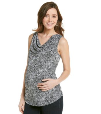 Three Seasons Maternity™ Cowlneck Floral Print Top