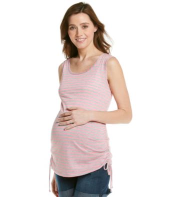 Three Seasons Maternity™ Stripe Side Ruched Tank