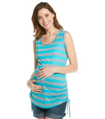 Three Seasons Maternity™ Stripe Side Ruched Tank