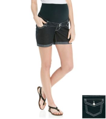 Three Seasons Maternity™ Denim Cuff Short - Dark Rinse