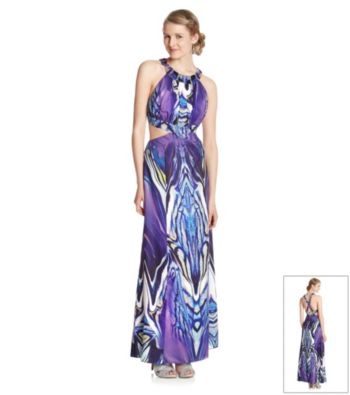 Rampage® Juniors' Beaded Neck Cut Out Gown