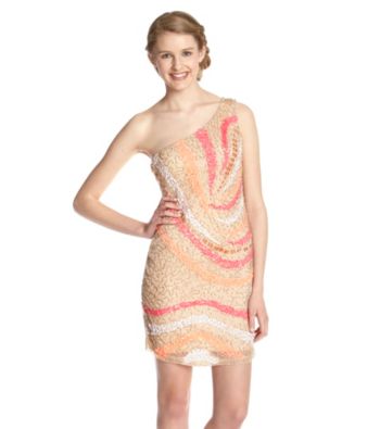 Rampage® Juniors' Beaded One Shoulder Dress