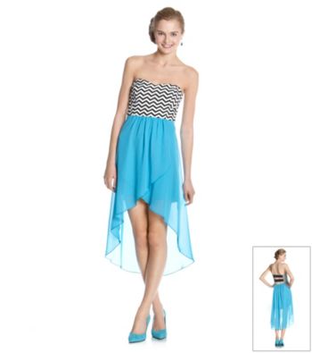 Trixxi® Juniors' Chevron High-Low Maxi Dress