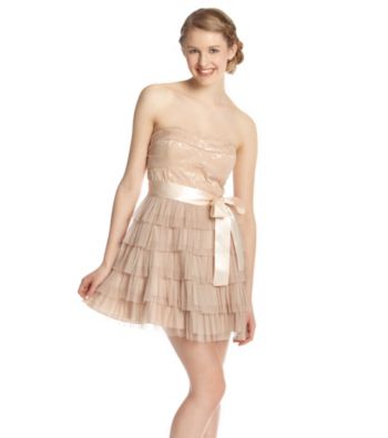 A. Byer Juniors' Strapless Brocade Party Dress