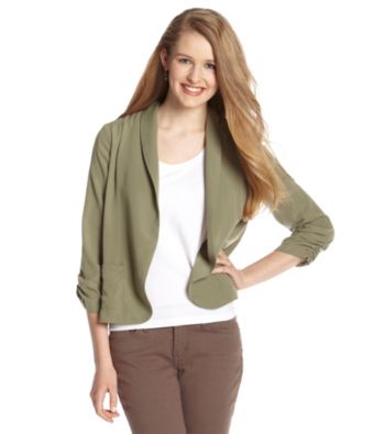 Eyeshadow® Juniors' Cinched Sleeve Blazer