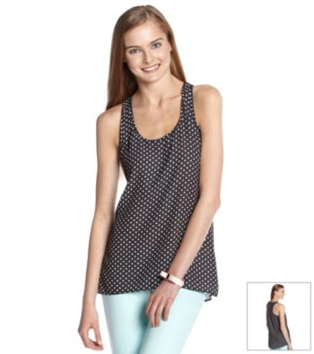 Eyeshadow® Juniors' Dot Print Woven Tank