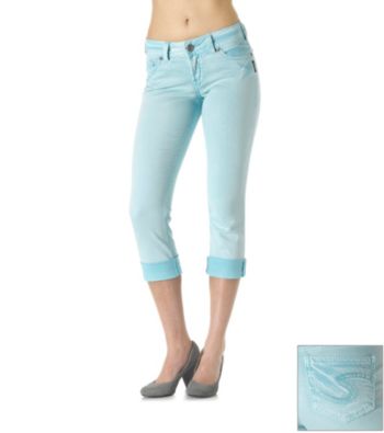 Silver Jeans Co. Suki Curvy Fit Mid-Rise Roll Cuff Capri Jeans