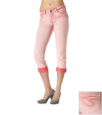 Silver Jeans Co. Suki Curvy Fit Mid-Rise Roll Cuff Capri Jeans