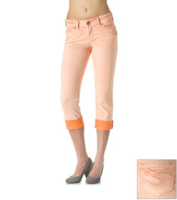 Silver Jeans Co. Suki Curvy Fit Mid-Rise Roll Cuff Capri Jeans