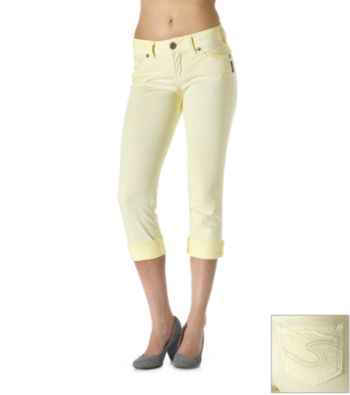 Silver Jeans Co. Suki Curvy Fit Mid-Rise Roll Cuff Capri Jeans