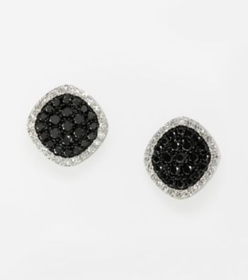 Effy® Black and White Diamond .53 ct. t.w. Earrings in 14K White Gold