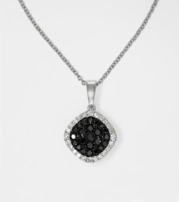 Effy® Black and White Diamond .36 ct. t.w. Pendant in 14K White Gold