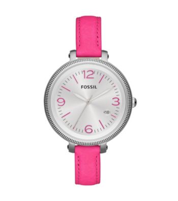 Fossil® Women's Heather Pink Leather Watch