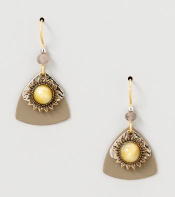 Silver Forest® Green Earrings with Honey Tigereye