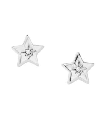 Fossil® Star Stud Earrings in Silvertone