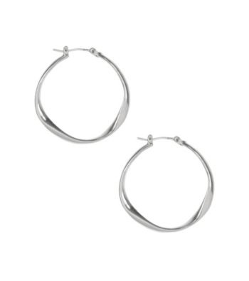 Nine West Vintage America Collection® Worn Silvertone Twist Hoop Earrings