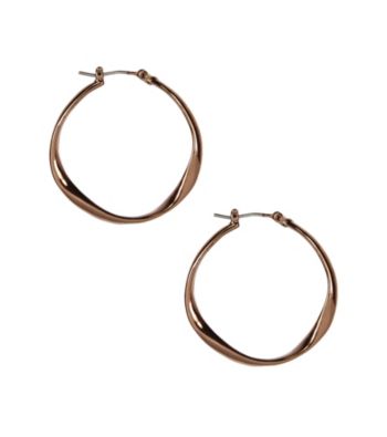 Nine West Vintage America Collection® Brown Goldtone Twist Hoop Earrings