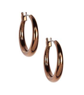 Nine West Vintage America Collection® Small Brown Goldtone Hoop Earrings