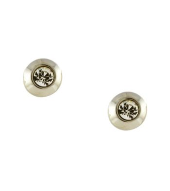 Vince Camuto™ Silvertone and Crystal Stud Earrings