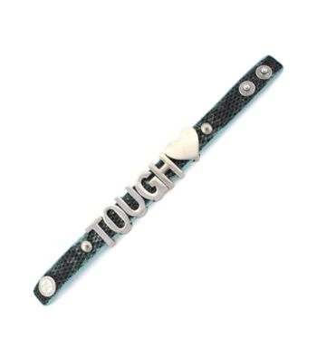 BCBGeneration™ Blue and Silvertone Tough Affirmation Bracelet