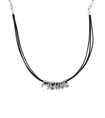 BCBGeneration™ Black and Silvertone Fierce Mini Affirmation Necklace