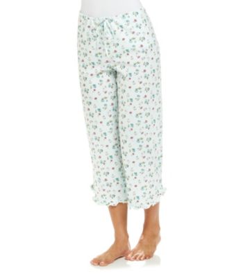 Jockey® Summertime Bloom Light Teal Knit Capris