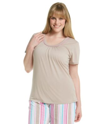 Jockey® Plus Size Taupe Knit Scoopneck Top