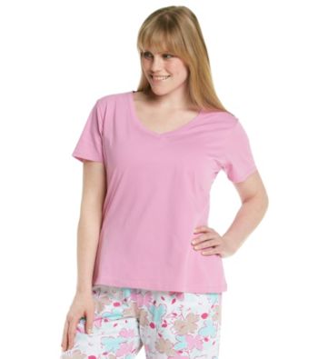 Jockey® Plus Size Pink Knit V-Neck Top