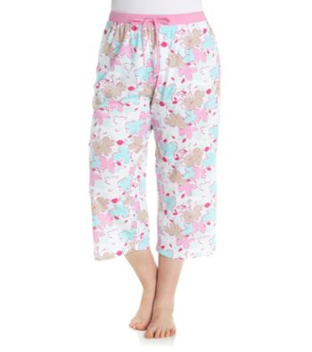 Jockey® Plus Size Sixties Floral Knit Capris