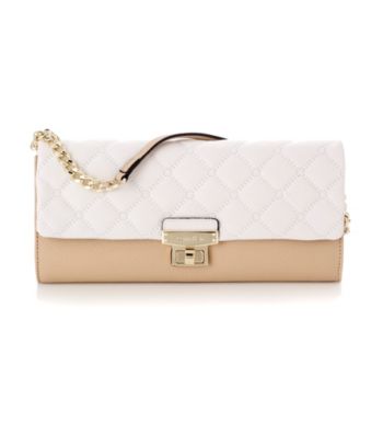 Calvin Klein® White/Nude Geneva Leather Clutch