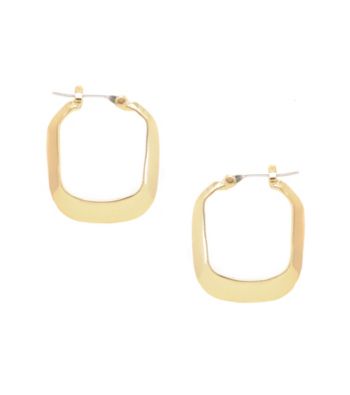 Kenneth Cole® Shiny Goldtone Small Rectangle Hoop Earrings