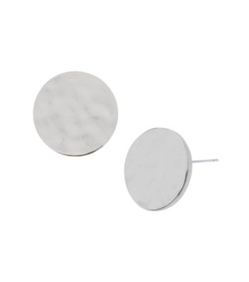 Kenneth Cole® Shiny Silvertone Hammered Stud Earrings