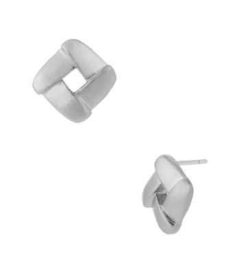 Kenneth Cole® Shiny Silvertone Square Stud Earrings