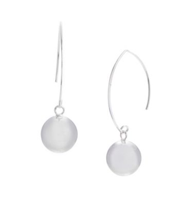 Kenneth Cole® Shiny Silvertone Bead Pull Through Earrings