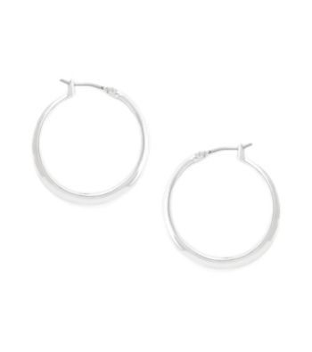 Kenneth Cole® Shiny Silvertone Small Hoop Earrings