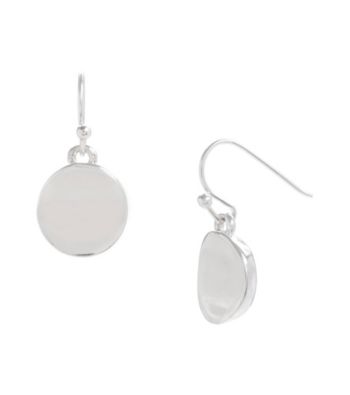 Kenneth Cole® Shiny Silvertone Circle Drop Earrings
