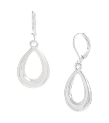Kenneth Cole® Shiny Silvertone Oval Drop Earrings