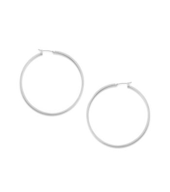 Kenneth Cole® Shiny Silvertone Large Hoop Earrings