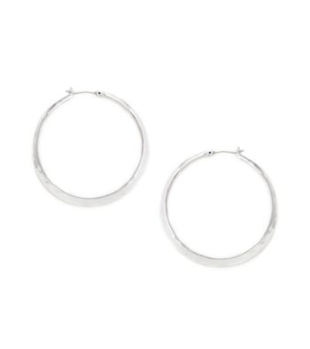 Kenneth Cole® Shiny Silvertone Textured Hoop Earrings