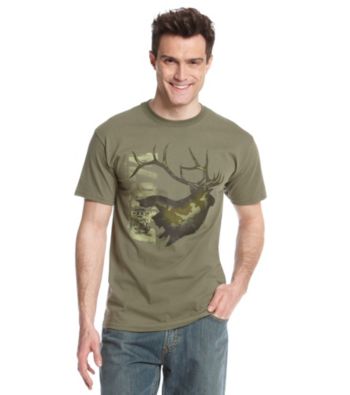 Ruff Hewn Men's Military Green Short Sleeve 