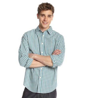 John Bartlett Consensus Men's Daybreak Blue Gingham Plaid Button Down Shirt