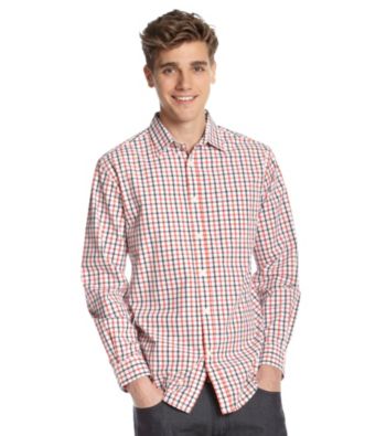 John Bartlett Consensus Men's Tigers Eye Tattersal Plaid Button Down Shirt
