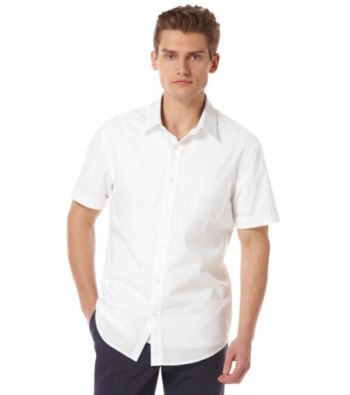Perry Ellis® Men's Bright White Short Sleeve Dobby Woven