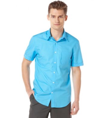 Perry Ellis® Men's Azzuro Short Sleeve Dobby Woven
