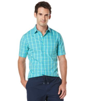Perry Ellis® Men's Azzuro Short Sleeve Dobby Woven