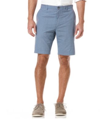 Perry Ellis® Men's Amalfi Blue Check Flat Front Short