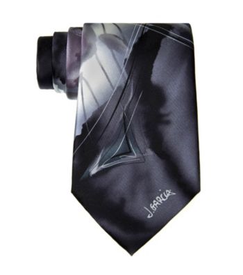 Jerry Garcia Men's Black Abstract Brush Strokes Silk Tie