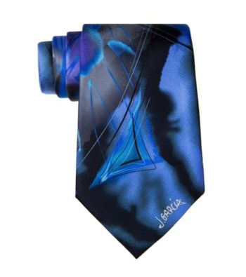 Jerry Garcia Men's Blue Abstract Brush Strokes Silk Tie