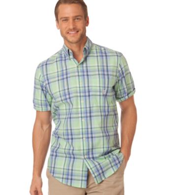 Chaps® Men's Shettle Wood Plaid Short Sleeve Woven