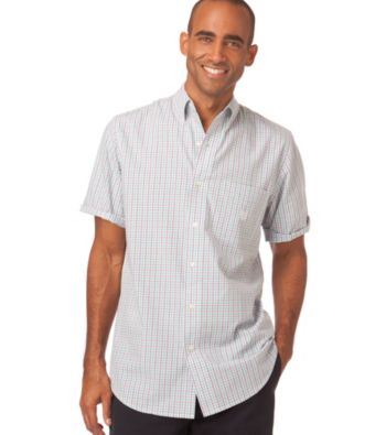 Chaps® Men's Bogue Island Short Sleeve Gingham Woven